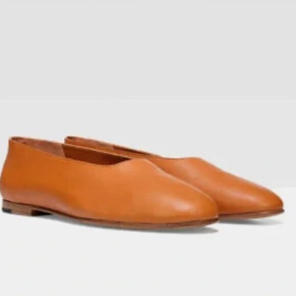 Vince Maxwell Leather Ballet Flats Glove Shoe, Tan, Size 7 - Picture 2 of 8